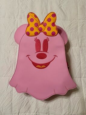 Loungefly Disney Pink Ghost Backpack with Polka Dot Bow